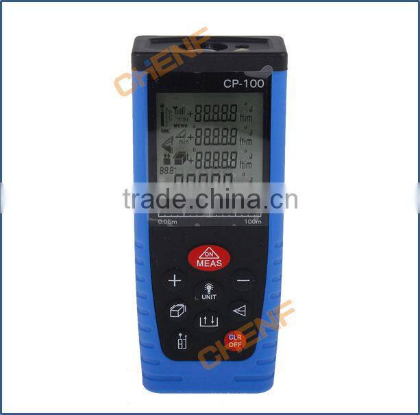 Newest Design Portable Digital LCD Yellow / Blue 100m Laser Distance Meter Rangefinder Range finder Tape measure