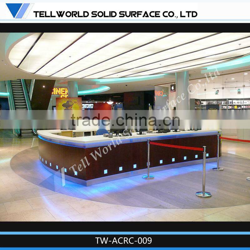 commercial modern beautiful luxury salon 100 acrylic solid surface reception desk service counter design