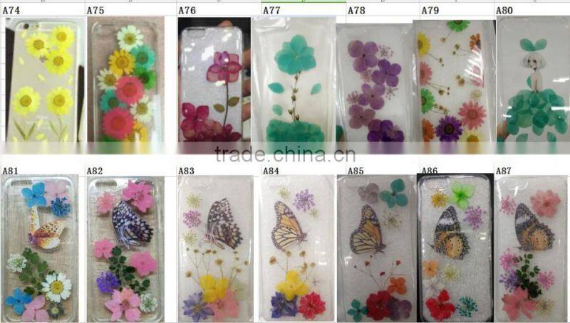 Wholesale factory price Dry pressed flower case natural fresh real flower designed phone case for smartphone
