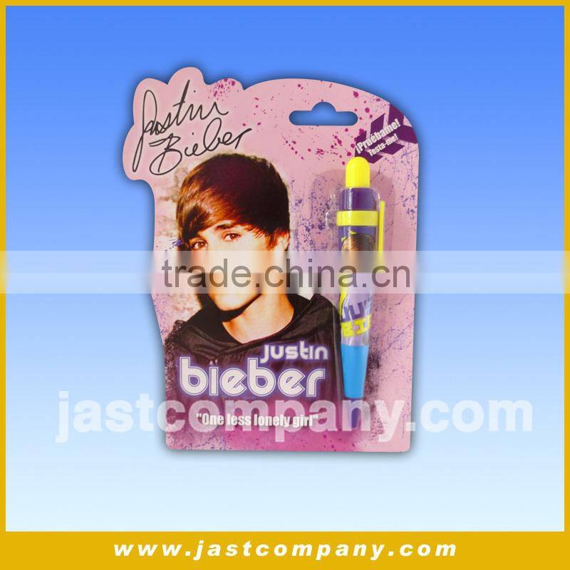 Justin Bieber popular talking ball pen for kids