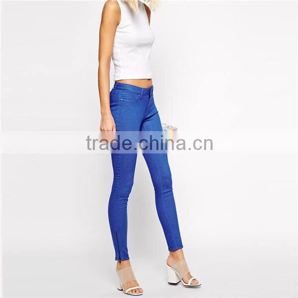cheap zip detail skinny women china jeans factoryJXH260