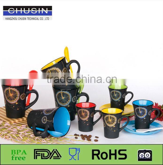 customized ceramic mug with handle in flower design
