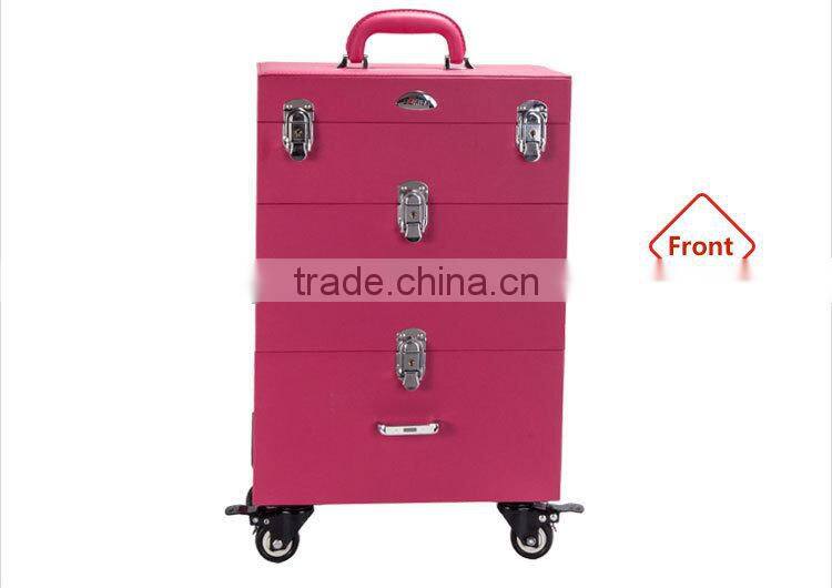 2016 New Products Pink Pvc/Pu Cosmetic Nail Case