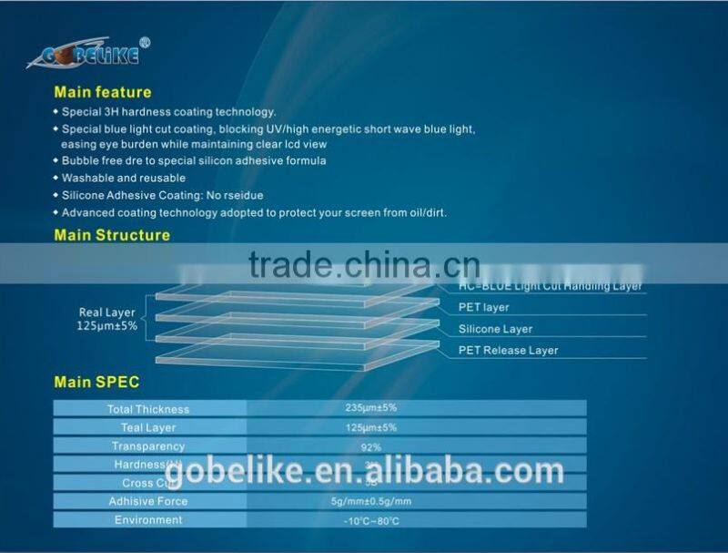 factory price anti blue light screen protector for LG L80