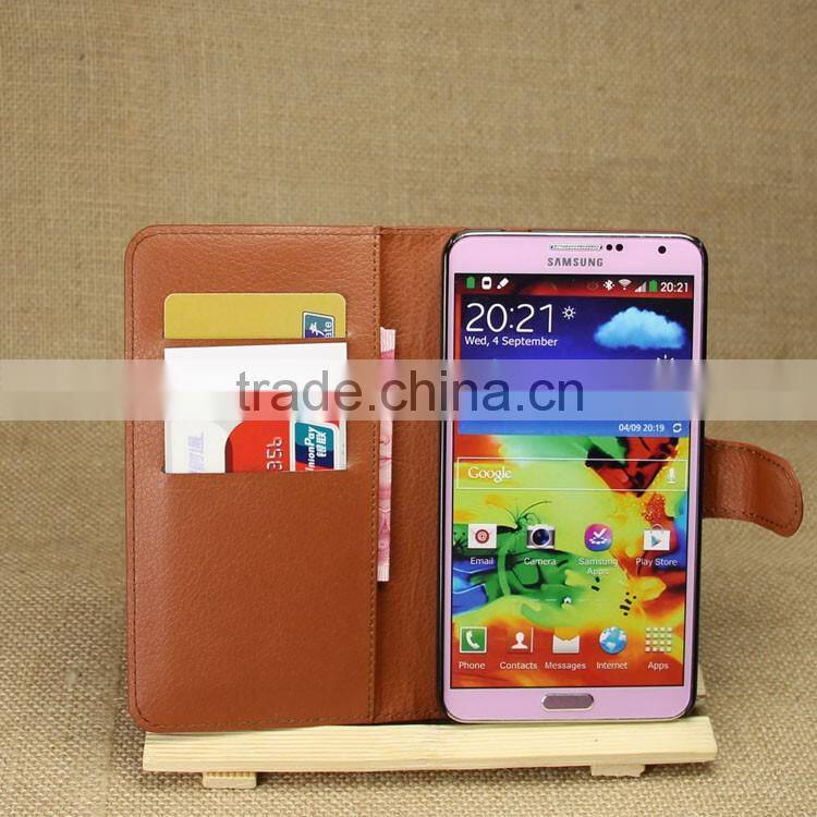 Wholesale Folio Stand Case for Samsung GALAXY Note3 N9000 PU Leather Flip Cover with Wallet