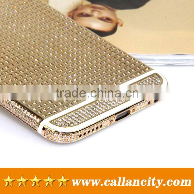 24k gold plated diamonds for iPhone 6s housing custom