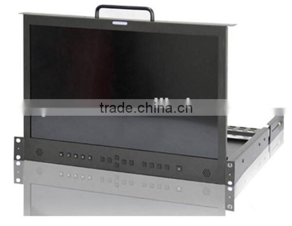 IPS panel Rack mount 17.3inch broadcast hd sdi monitor with PAL/NTSC/SECAM auto detect and select