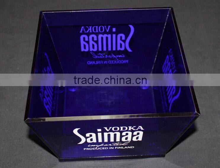 Handmade custom acrylic ice bucket for wine bottle display