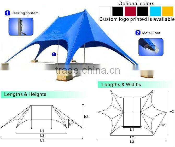 Aluminum double peaks Star shelter, Star canopy, Star shade, Star Tent