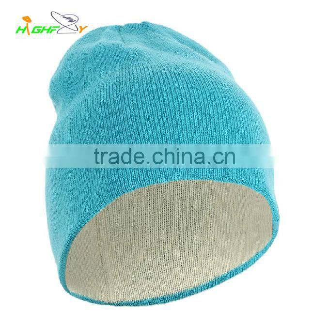wholesale/high quality Custom acrylic plain Beanie Hat /knited cap