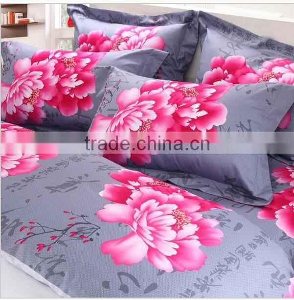 2015 Wholesale hand painted cotton/poly Bed Sheets 3D Reactive Printed Duvet Cover Set from pakistan