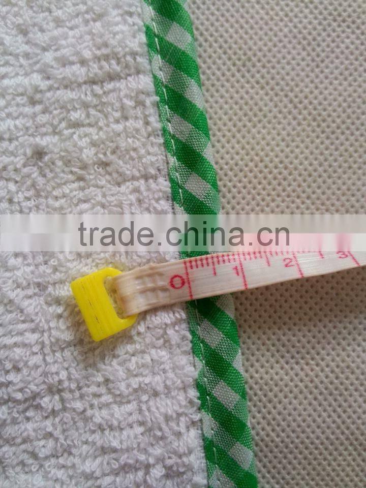 green check border terry cotton towel with pigment printing waist apron