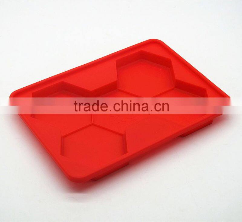 2016 amazon hot Wholesale BPA free FDA food grade 5 cavity large meat pie trays silicone hamburger presser