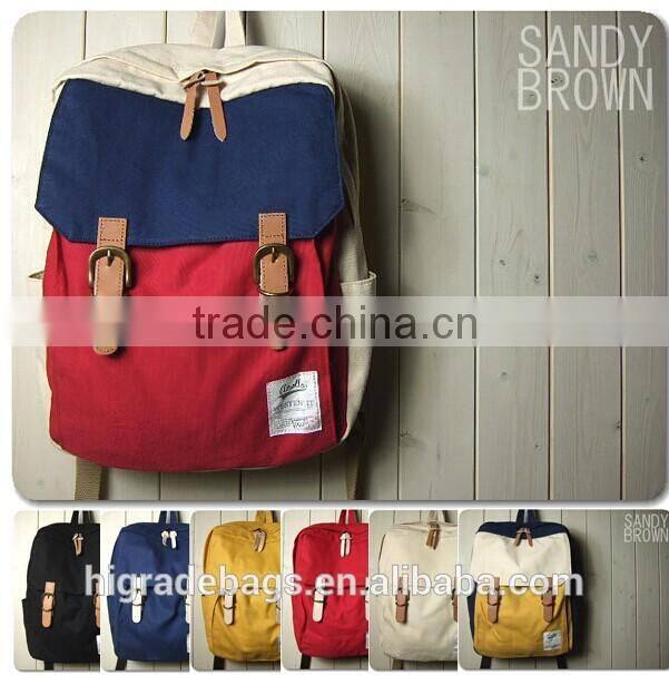 cheap canvas and leather backpack