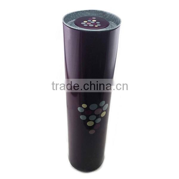 high quality luxury round metal tin wine packaging box