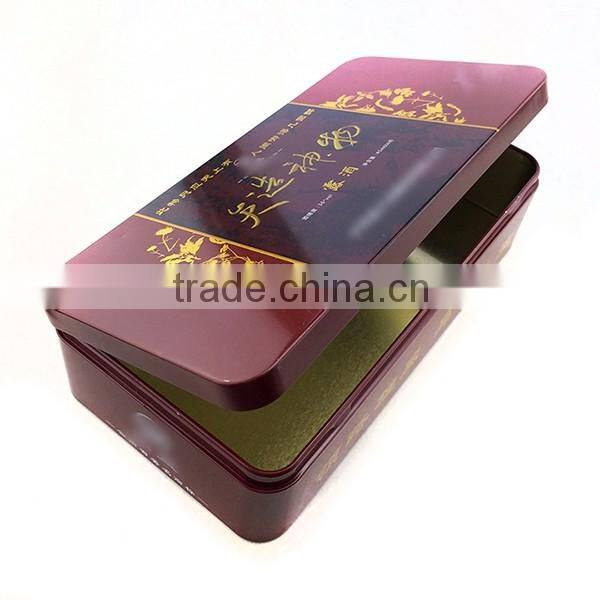 food grade hinged rectangle beer tinplate tin box