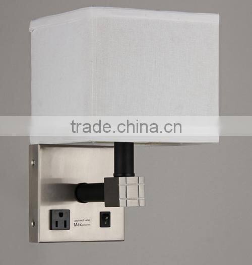 hotel Wall Lamp with brushed nickel and black Finish UL CUL ETL CE ROHS