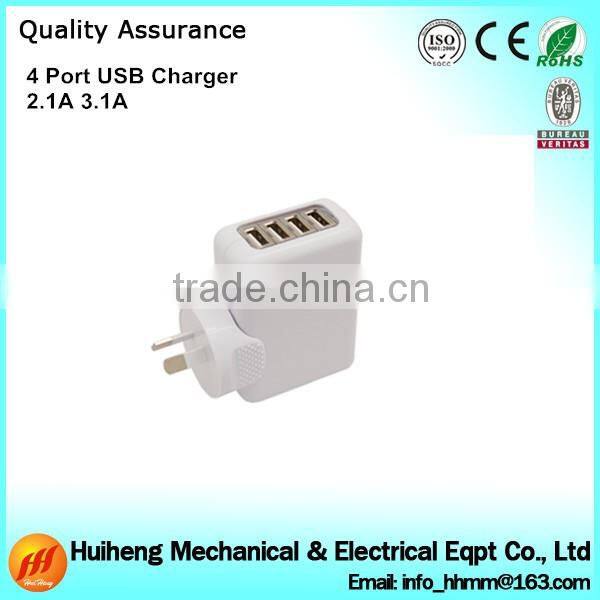 4 USB Ports Travel Wall Charger Adaptor