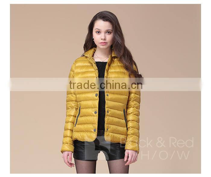 2015 New yellow low price quilted jackets for women whosale