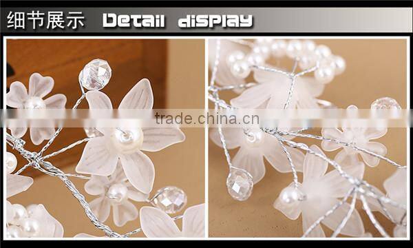 MYLOVE Pearl Beads Crystal Flower Tiara Jewelry Hair Band Clip Headband Wedding Party MLF125