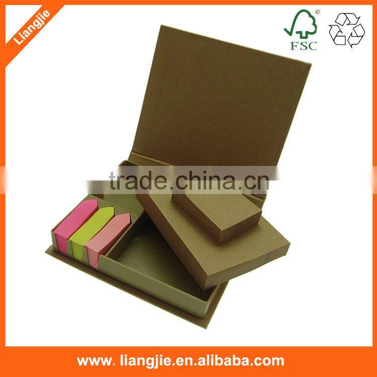 Eco kraft paper Arrow sticky note pad in Recycled Case
