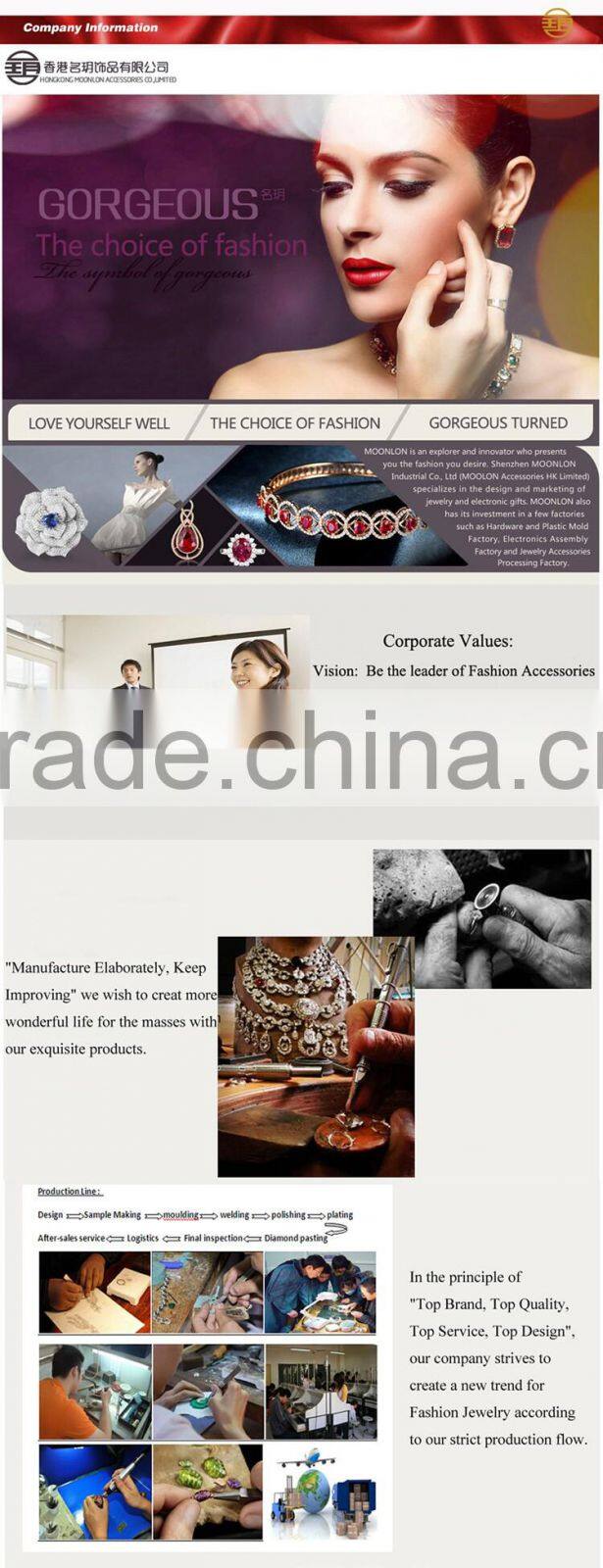 Beautiful rhinestone necklaces pendants silver jewelry thailand