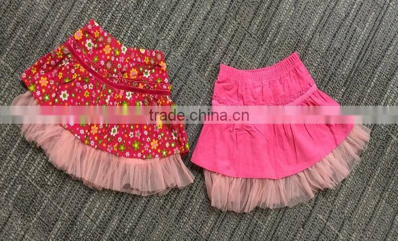 2016 Newest Design kids baby girl fashion ruffle mini skirt