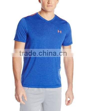 Wholesale Men's cotton spandex V Neck T -Shirt