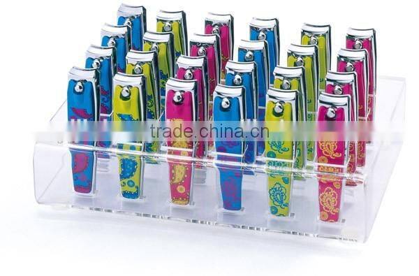 Nail clipper with silicon non-slip finger grips in display box