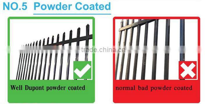 Best price zinc steel fence/ black steel fence posts