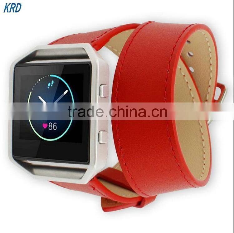High Quality Cuff Bracelet Watchband Leather Strap For Fitbit Blaze Smart Watch