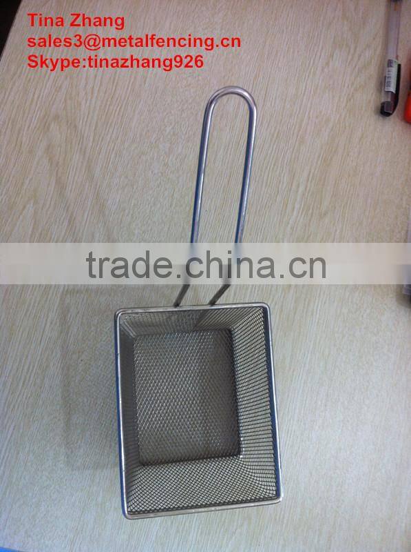 Fry basket/food colander/noodle strainer/fry basket mesh strainer/food serving basket
