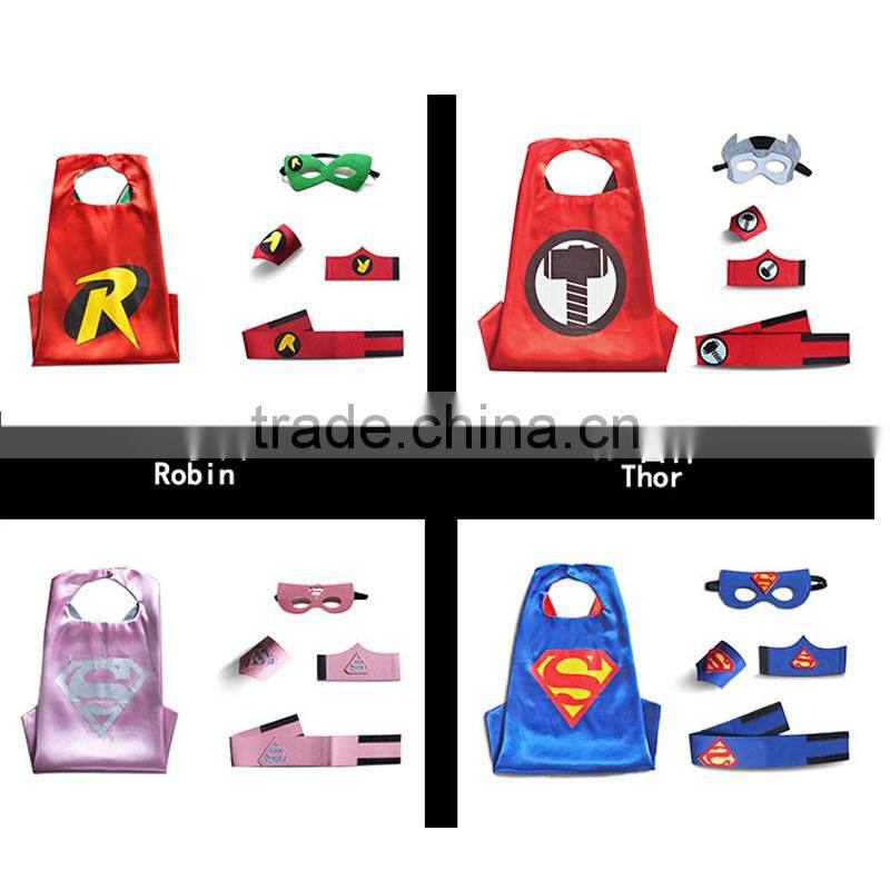 Quality Customized Luminous Logo Printing Glowing in Dark Superhero capes and mask