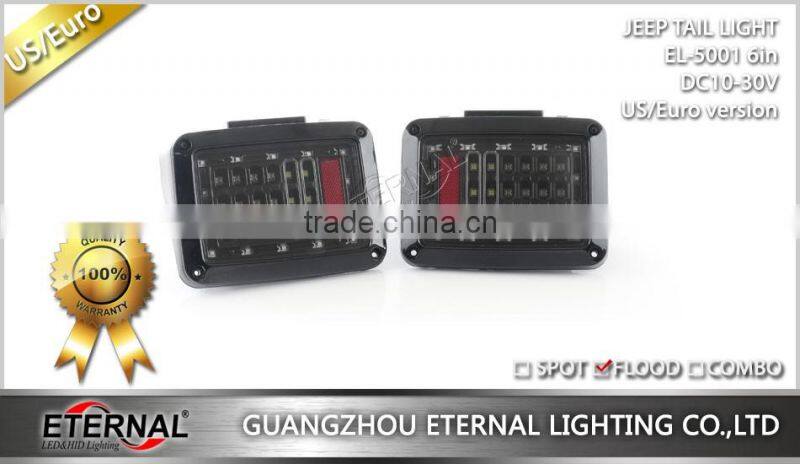 Jeep JK 07-16 led tail light reverse day time running brake signal light clear red amber rear light