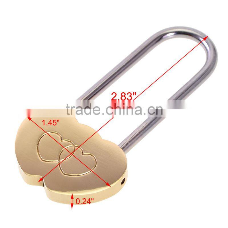 2017 hot selling MINI Solid brass lock Double Heart Love Padlock for sweet gift