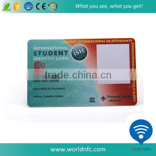 Printable Plastic 13.56MHz Student RFID Card with Photo Frame