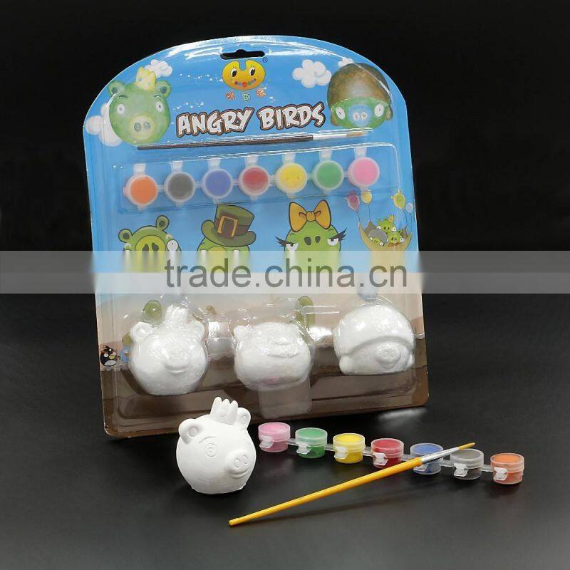 Non-toxic Gypsum graffiti toy with paint set for children
