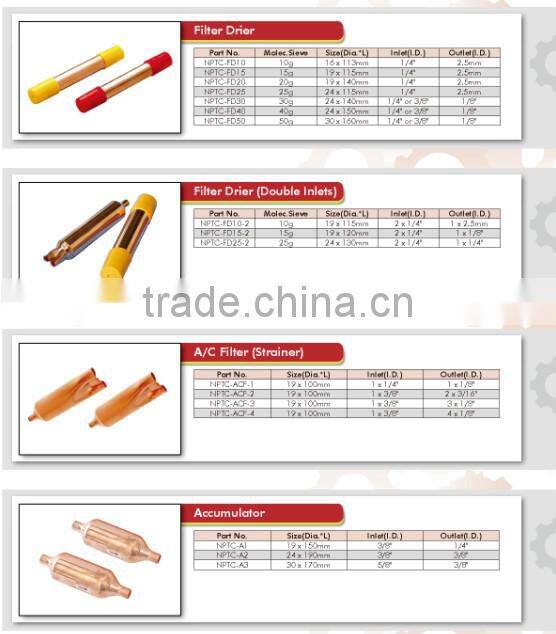 general service filter drier for refrigeration and ac