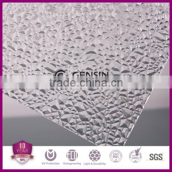 2.5mm Crystal Diamond polycarbonate Sheet/ Polycarbonate Embossed Sheet