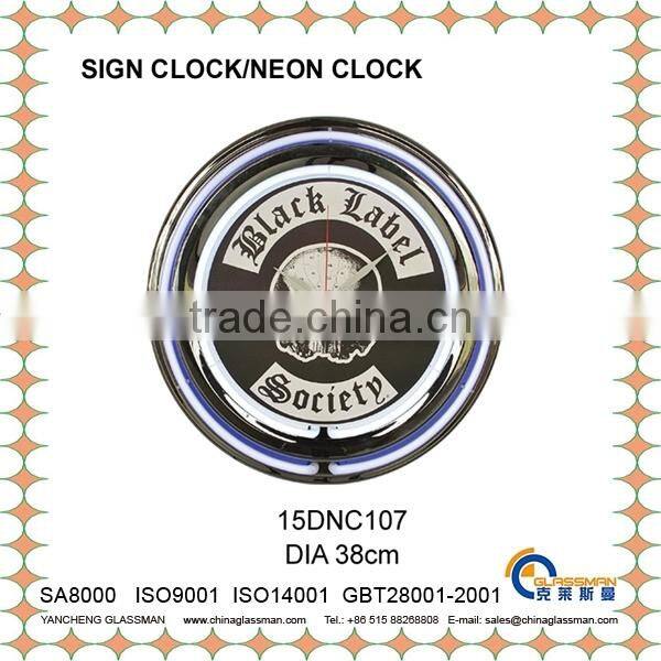DIA 38cm customizable home decoration neon clock wall clock 15DNC105