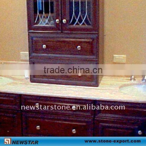 Travertine Vanity Tops with Undermount Ceramic Sink