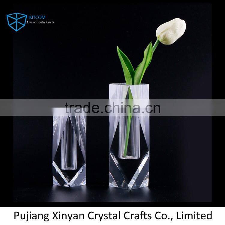 Best selling custom design wedding clear crystal glass vase from manufacturer