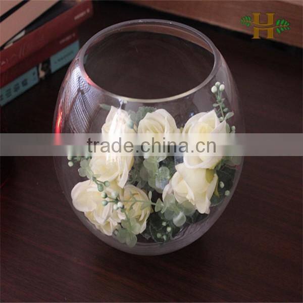 Handmade decorative clear glass vase, home use table glass fish bowl