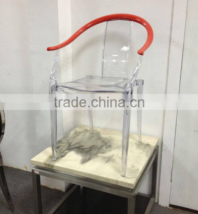 Arcrylic antique royal chair with arms