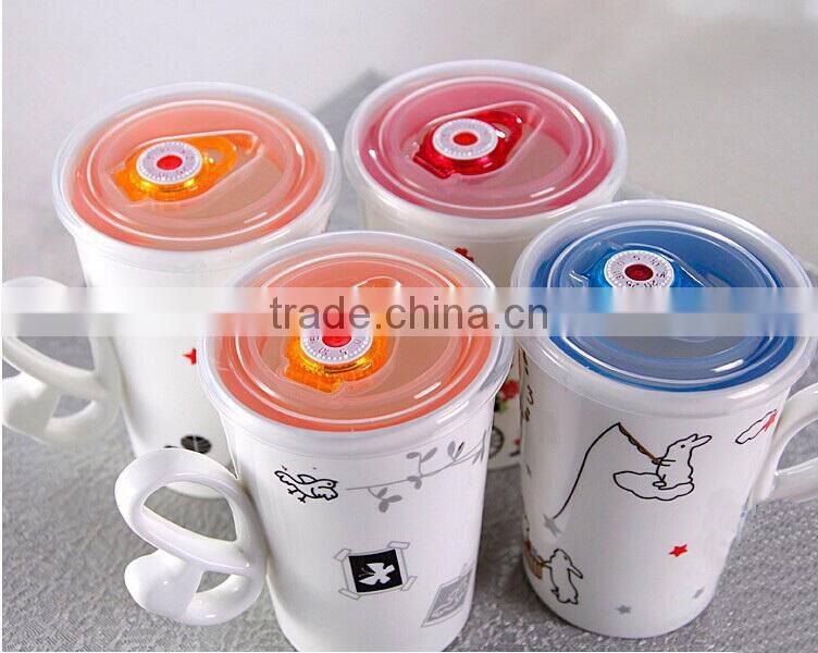 ceramic souvenir mug,coffee mug with plastic lid