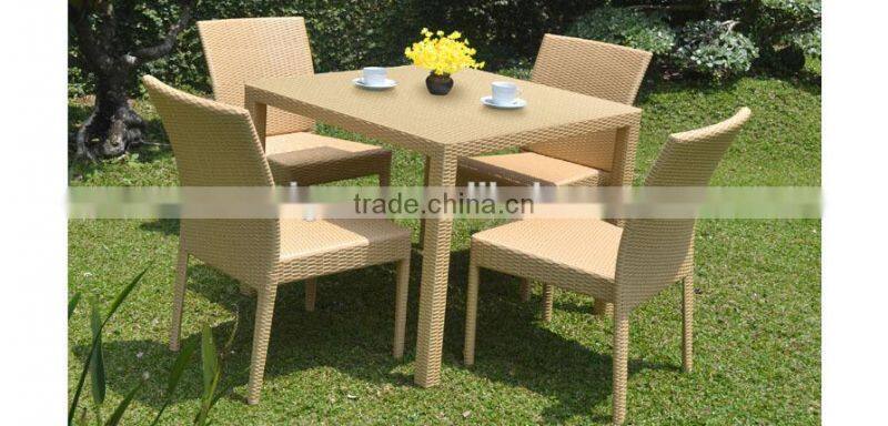 2017 Sigma UV resistant all weather pe rattan outdoor modern dining table