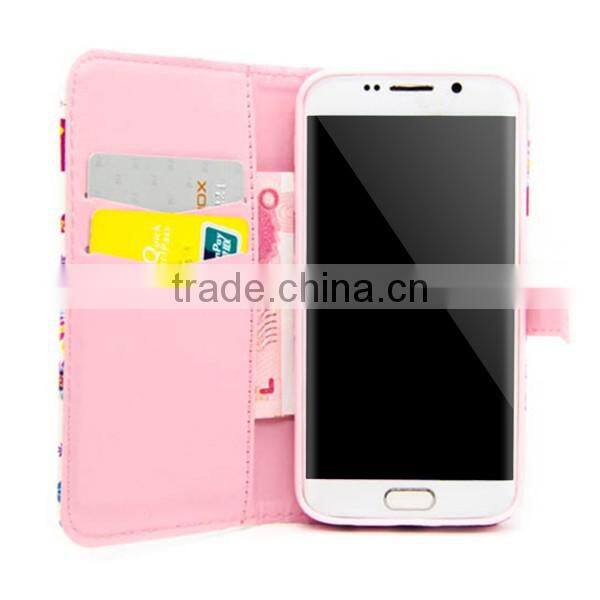 Fashion Painted Leather Case Flip Cover For Samsung S6 Edge Wallet Cases