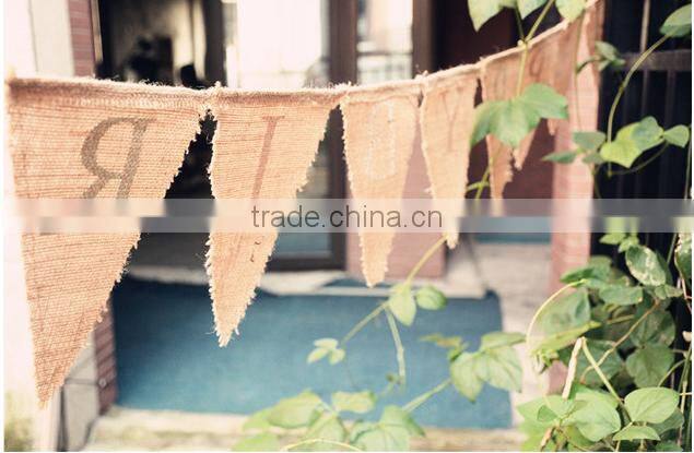happy birthday decorative jute flag banner