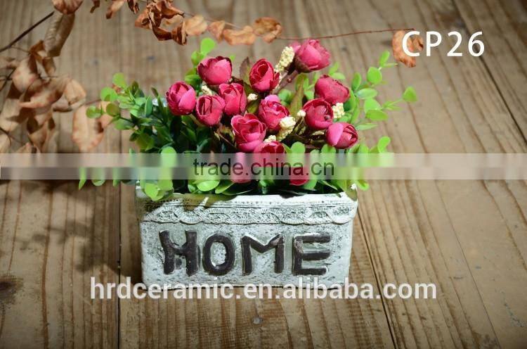 Square decal cement decoration Outdoor Garden Flower Pot