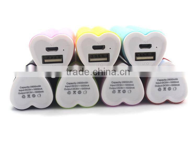universal smart power bank with led light/dual USB power bank 2600mAh